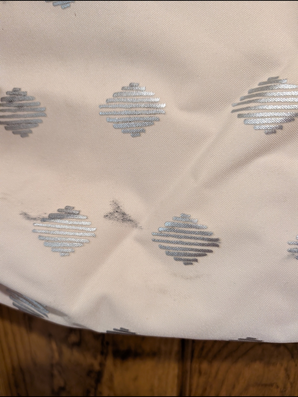 Light white Tote Bag with Silver Accents - Classic Women's Shoulder Tote Bag - Picture 3 of 7